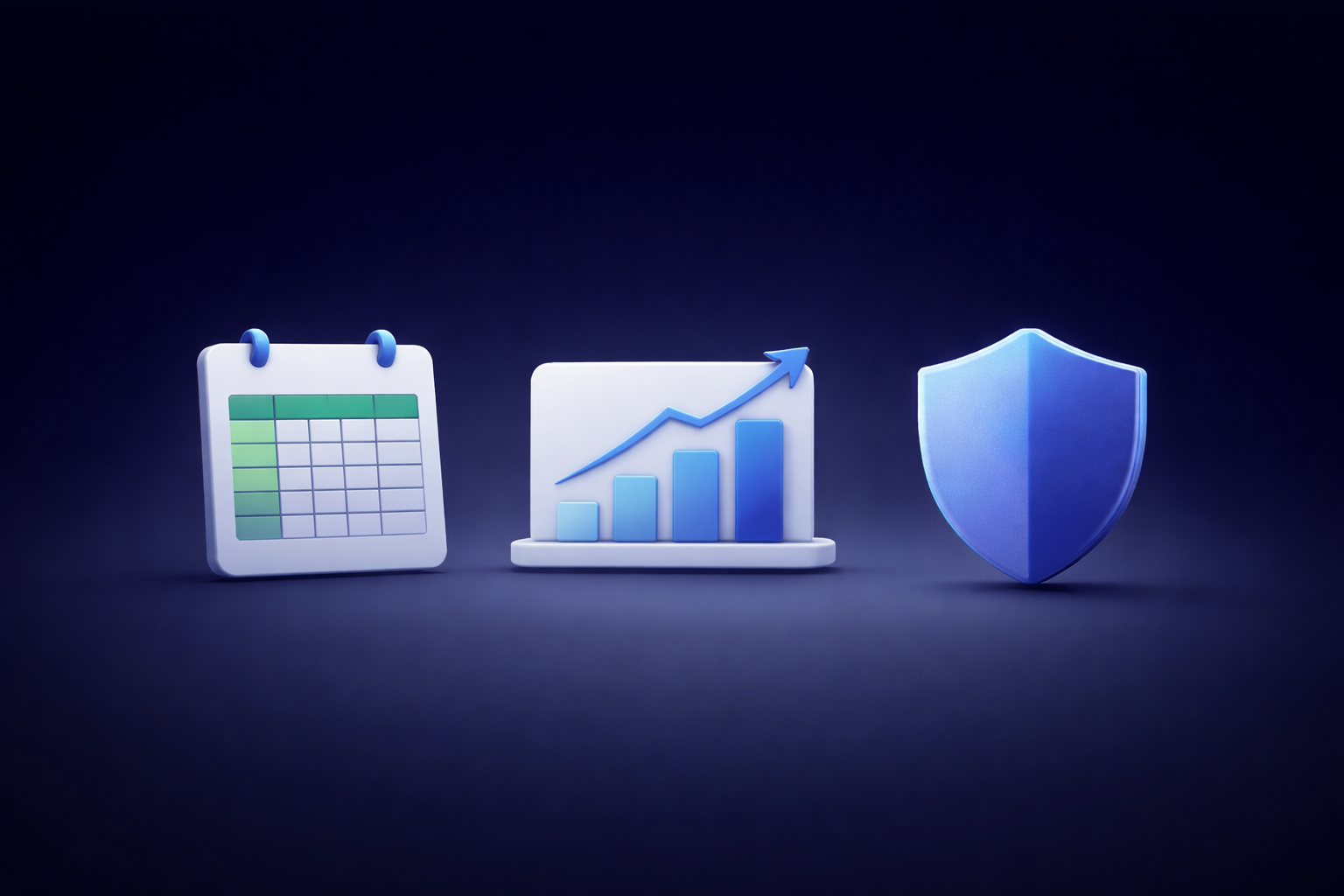 Monthly net worth review illustration (calendar, chart, snapshot)