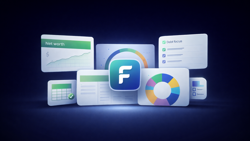 Preview of the Quicken CSV import and planner chat workflow in FinlyLife.